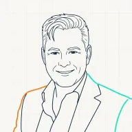 Line-art illustration of Chris Briggs