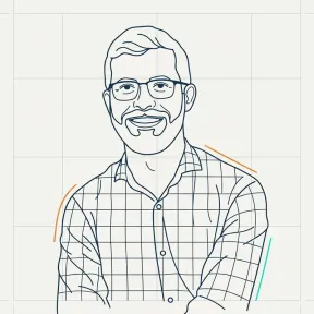Line-art illustration of Reid McConkey